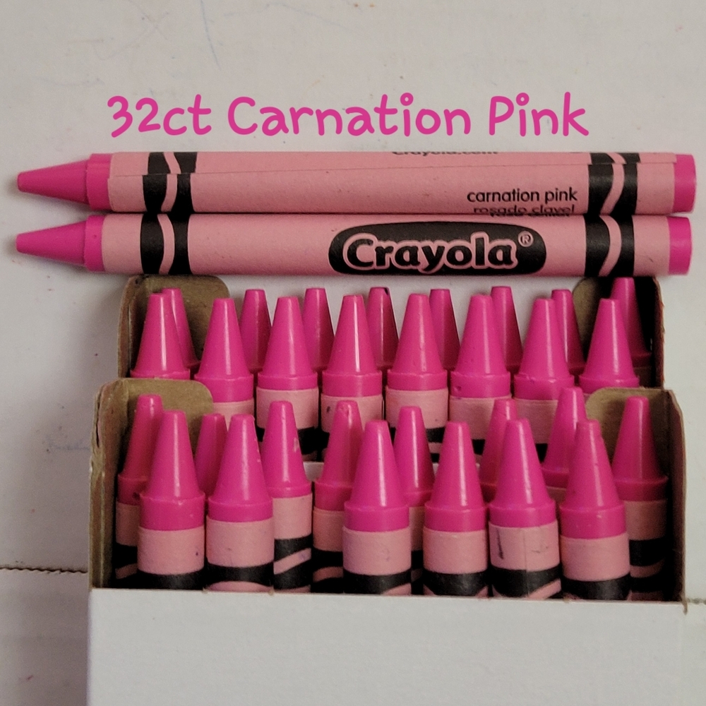 (32) Crayola Crayons(Carnation Pink) Single Color Bulk Lot